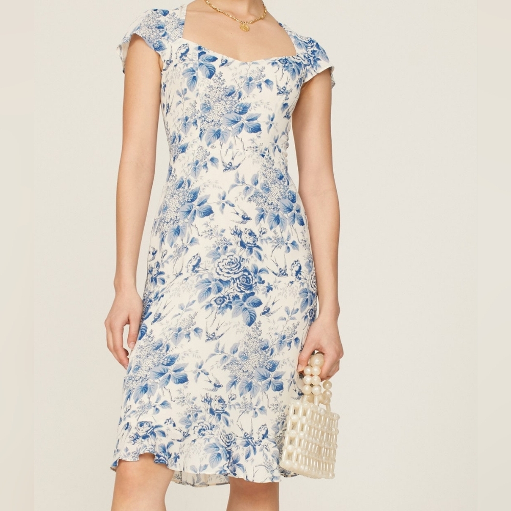 Reformation Rosi Dress in Off-white toile Print Size 12